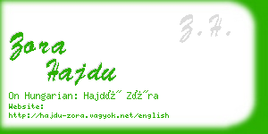 zora hajdu business card